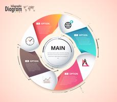 Cirkel infographic diagram voor presentatie vector