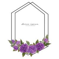 roze aquarel frame. bloemen krans vectorillustratie. vector