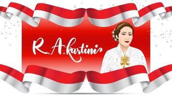 kartini day, ra kartini de helden van vrouwen en mensenrechten in Indonesië. banner sjabloon ontwerp achtergrond - vector