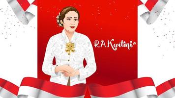 kartini day, ra kartini de helden van vrouwen en mensenrechten in Indonesië. banner sjabloon ontwerp achtergrond - vector