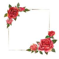 roze aquarel frame. bloemen krans vectorillustratie. vector