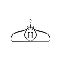 mode vector logo. kleerhanger logo. letter h-logo. kleermaker embleem. garderobe icoon - vector design