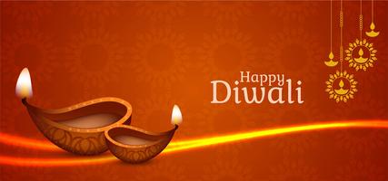 glanzend decoratief Happy Diwali-ontwerp vector