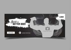 sportschool fitness social media post-bannersjabloon, webbannersjabloon vector