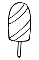 vector hand getekend ijs illustratie geïsoleerd op een witte achtergrond. schattige dessert clipart. voor print, web, ontwerp, decor, logo.