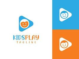 kleurrijke kind spelen logo sjabloon, kinderen logo vector
