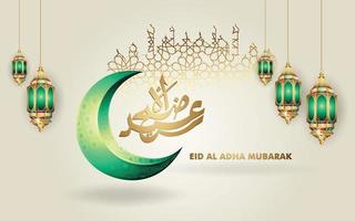 luxe en elegant eid al adha mubarak islamitisch ontwerp vector