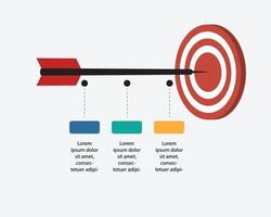 doelsjabloon voor infographic voor presentatie voor 3 elementen vector