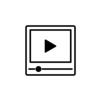 video, spelen, film, speler, film ononderbroken lijn pictogram vector illustratie logo sjabloon. geschikt voor vele doeleinden.