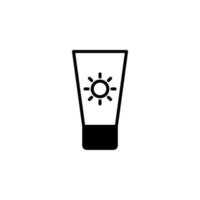 sunblock, zonnebrandcrème, lotion, zomer ononderbroken lijn pictogram vector illustratie logo sjabloon. geschikt voor vele doeleinden.