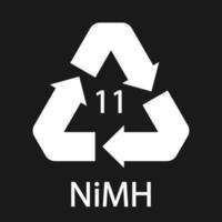 batterij recycling symbool 11 nimh. vector illustratie