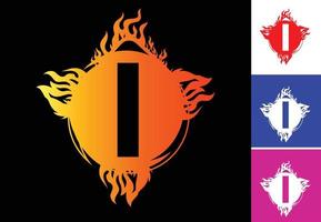 brand i letter logo en pictogram ontwerpsjabloon vector