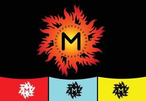 brand m letter logo en pictogram ontwerpsjabloon vector
