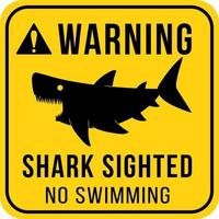 waarschuwing uithangbord concept met haai waargenomen niet zwemmen vector