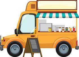 een schattige foodtruck op een witte achtergrond vector