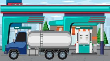 tankstation cartoon scène vector