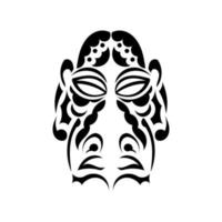 het gezicht van de leider in de stijl van Polynesische ornamenten. Samoaanse tattoo-ontwerpen. geïsoleerd. vector