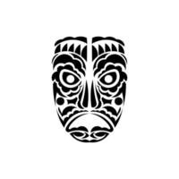 tiki gezicht, masker of totem. Samoaanse stijl patronen. goed voor tatoeages en prints. geïsoleerd. vectorillustratie. vector