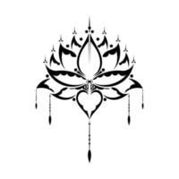 lotusbloem, yoga of zen decoratief element in boho-stijl. vectorillustratie. vector