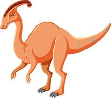 een dinosaurus parasaurolophus op witte achtergrond vector