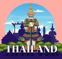 gigantische demonen thailand attractie en landschap icoon vector