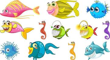 zeedieren cartoon collectie vector