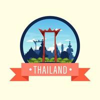 gigantische schommel thailand attractie en landschap icoon vector