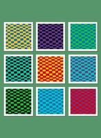 set van geometrische patronen van verschillende rechthoeken, met de hand getekend in felle kleuren vector