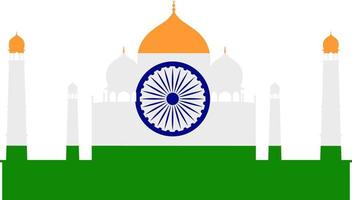 vlagontwerp van land india met taj mahal-achtergrond vector