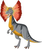 een dinosaurus dilophosaurus op witte achtergrond vector