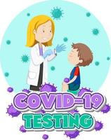 covid-19 testen met antigentestkit vector