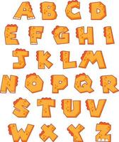 lettertypeontwerp voor Engelse alfabetten in oranje vector