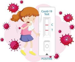 covid 19 testen met antigeen testkit vector