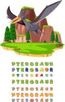 lettertypeontwerp voor pterosaurus vector