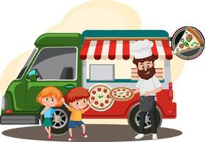 vlooienmarktconcept met een foodtruck vector