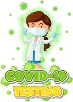 covid-19 testen met antigentestkit vector