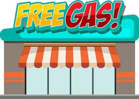 gratis gas cartoon woord logo ontwerp vector