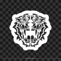 tijgergezicht in polynesische stijl. vectorillustratie. vector