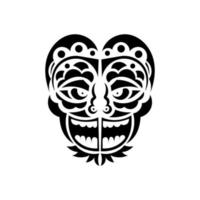 tiki gezicht, masker of totem. Samoaanse stijl patronen. goed voor tatoeages en prints. geïsoleerd. vector