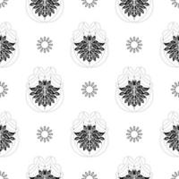 lotus naadloze patroon. zwart en wit. goed voor omslagen, stoffen, ansichtkaarten en bedrukking. vector