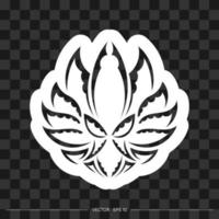print etnische tattoo lotus ornament. geïsoleerd. vectorillustratie. vector