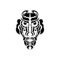 tiki gezicht, masker of totem. patronen in de stijl van Polynesië. goed voor tatoeages en prints. geïsoleerd. vector