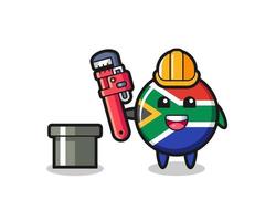 karakterillustratie van Zuid-Afrika als loodgieter vector