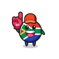 Zuid-Afrika illustratie cartoon met nummer 1 fans handschoen vector