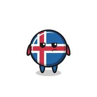 schattig ijslands vlagkarakter met verdachte uitdrukking vector