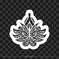 print lotus ornament, etnische tatoeage. samoaanse stijl.geïsoleerd. vector
