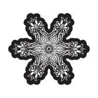 ronde mandala. zwart-wit oosters patroon. etnisch motief. kleuren. tattoo sjabloon, henna sieraad. psychedelische vector. vector