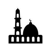 vectorillustratie van een moslim moskee silhouet. moskee silhouet pictogram logo ontwerpsjabloon vector