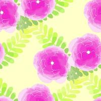 vector illustratie naadloze patroon aquarel bloemen op lichtgele achtergrond