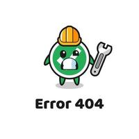 error 404 met de schattige vinkje mascotte vector